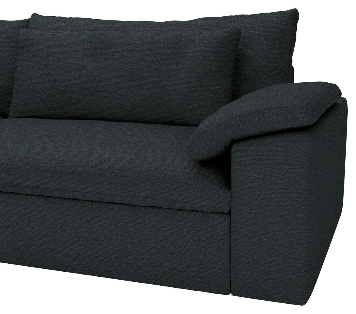 ECKSOFA  Chenille Schwarz  - Schwarz, Modern, Kunststoff/Textil (198/306cm) - Carryhome