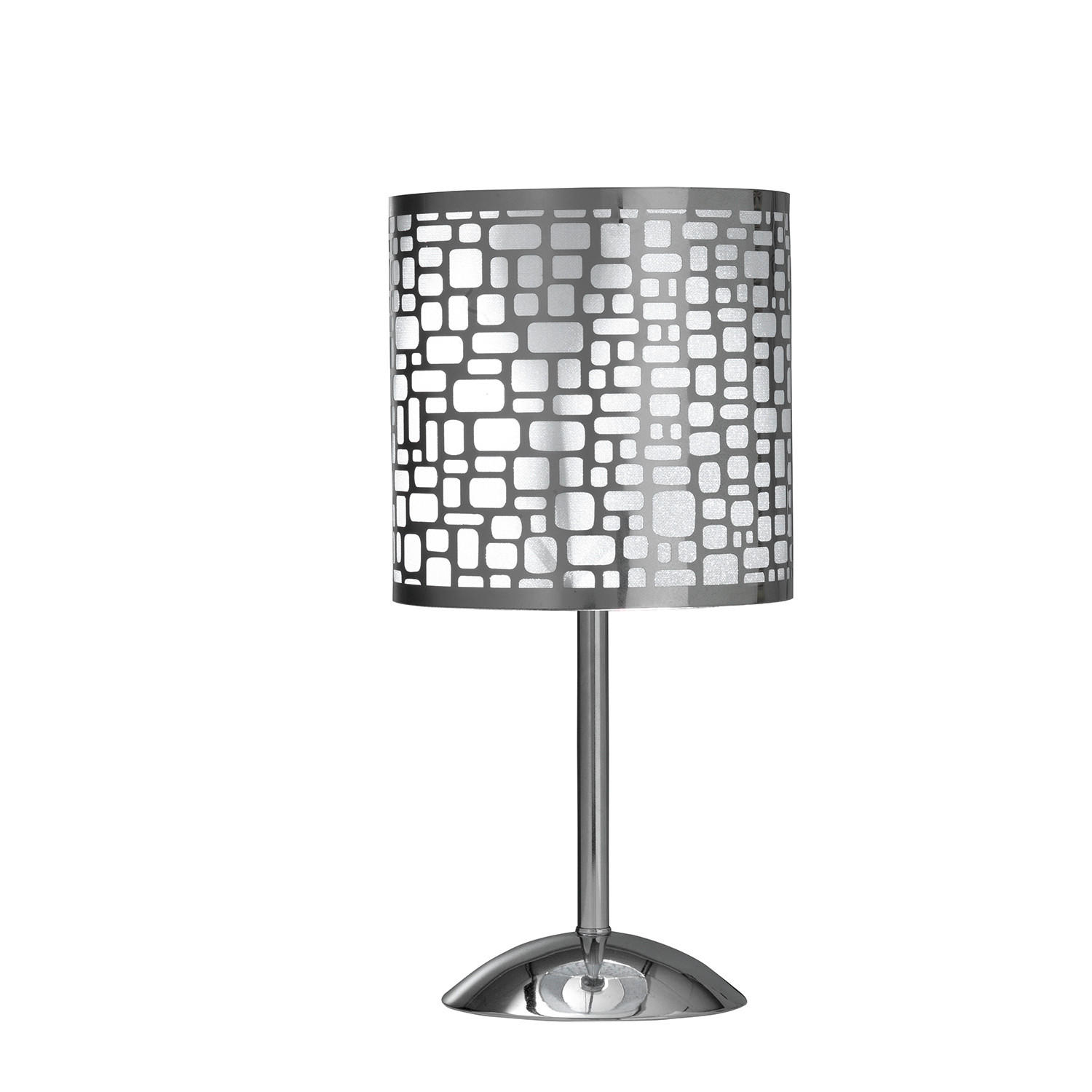TISCHLEUCHTE 4755 BRUCE 20/20/40 cm   - Chromfarben/Dunkelgrau, Basics, Kunststoff/Metall (20/20/40cm)