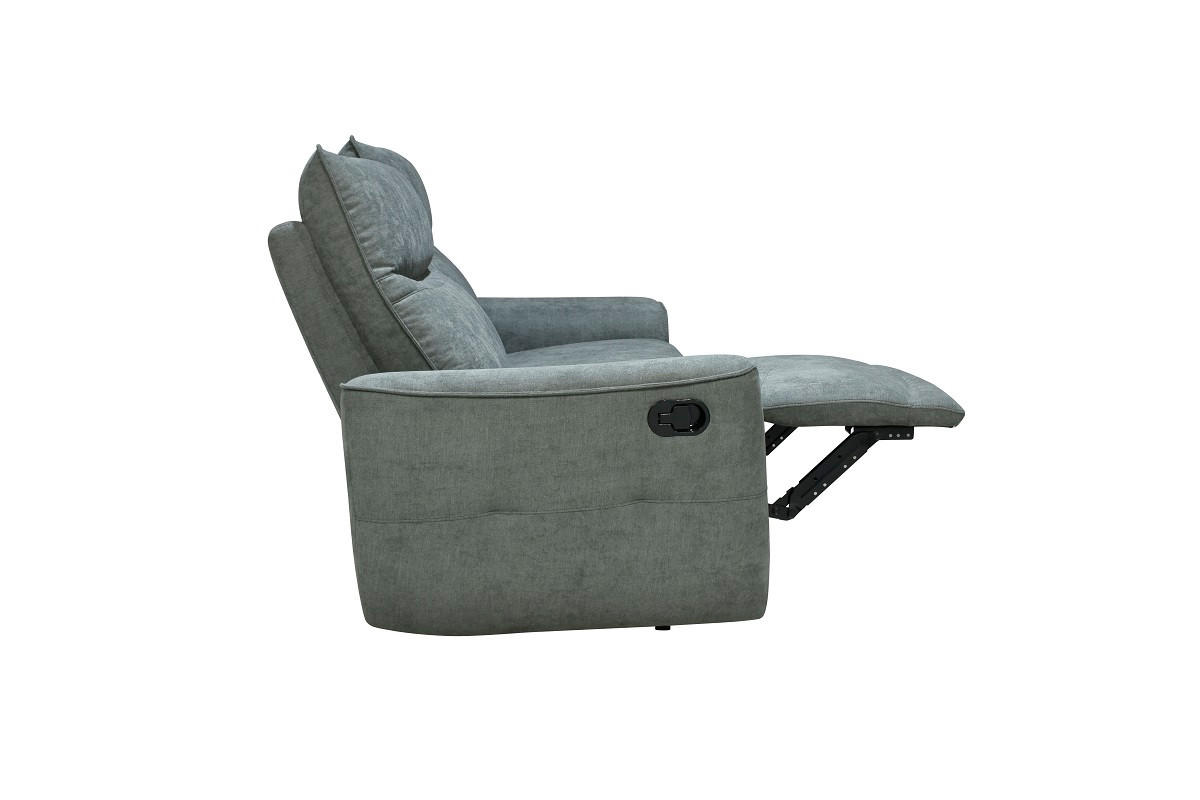 2,5 ÜLÉSES KANAPÉ fém, műanyag, textil szürke  - fekete/szürke, Konventionell, műanyag/textil (203/99/96cm) - Celina Home