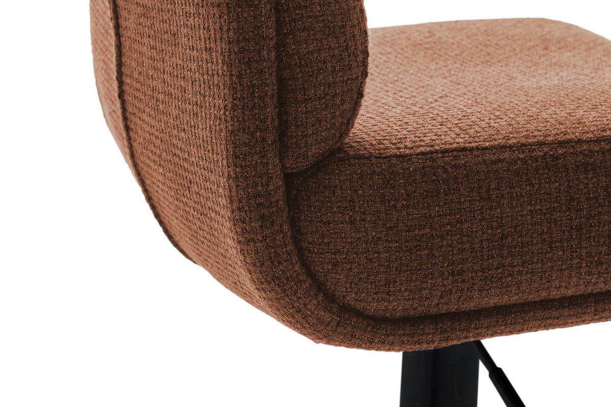 BARHOCKER in Metall, Textil Schwarz, Rostfarben  - Rostfarben/Schwarz, Design, Textil/Metall (43/84/52cm) - Dieter Knoll