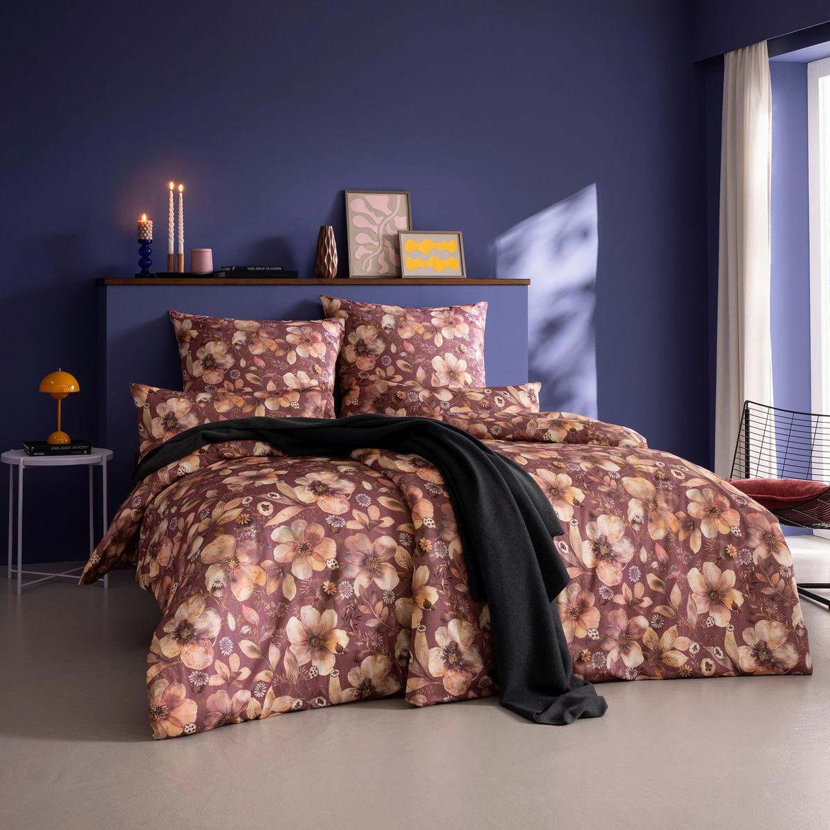 BETTWÄSCHE 3-teilig Exquisit Satin 140/200 cm  - Aubergine, Basics, Textil (140/200cm) - Estella