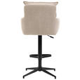 BARHOCKER Cord Creme, Beige Eisen Stoffauswahl, Sitzfläche 360° drehbar, inklusive Armlehnen  - Beige/Creme, Design, Textil/Metall (54/98-120/58cm) - Novel