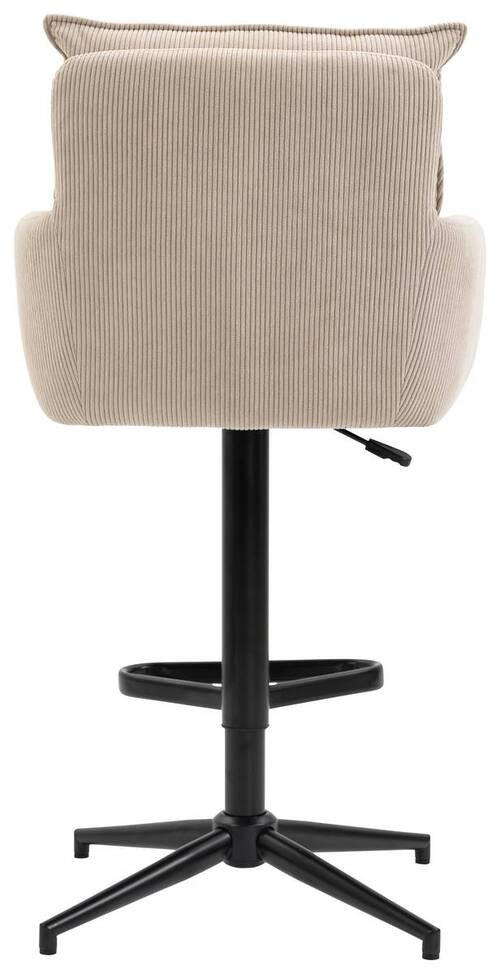 BARHOCKER Cord Creme, Beige Eisen Stoffauswahl, Sitzfläche 360° drehbar, inklusive Armlehnen  - Beige/Creme, Design, Textil/Metall (54/98-120/58cm) - Novel