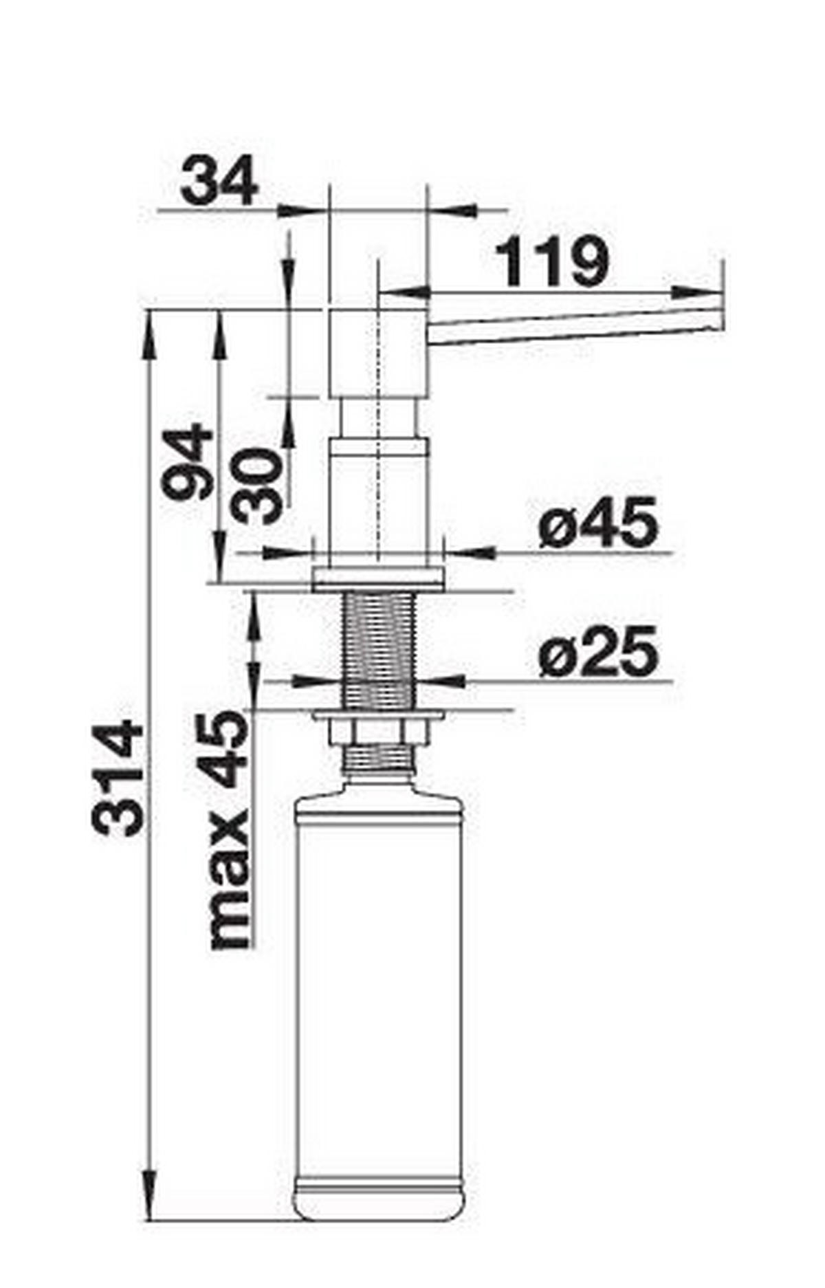 SPÜLMITTELSPENDER  - Goldfarben, Basics, Metall (4,5/9,4/14,2cm) - Blanco