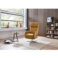 RELAXSESSEL in Leder Currygelb  - Currygelb/Edelstahlfarben, Design, Leder/Metall (70/124/85cm) - Cantus
