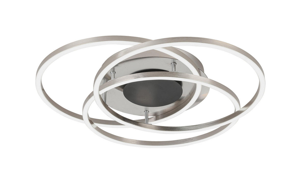 LED MENNYEZETI LÁMPA - fekete/nikkelszínű, Design, műanyag/fém (50/8,5cm) - Novel
