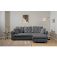 ECKSOFA Arles Dunkelgrau  - Dunkelgrau/Buchefarben, Design, Holz/Textil (266/161cm) - MID.YOU