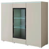 HIGHBOARD Vera  in 120/103,3/39,5 cm  - Kaschmir/Beige, Trend, Glas/Holzwerkstoff (120/103,3/39,5cm)