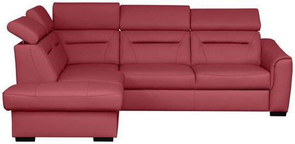 ECKSOFA  in Lederlook Echtleder Rot  - Wengefarben/Rot, Design, Leder/Holz (212/260cm) - Celina Home
