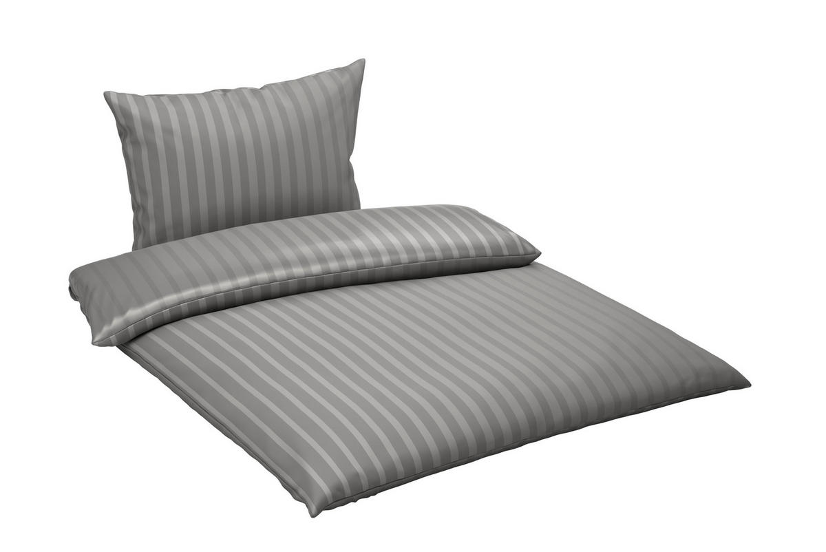 BETTWÄSCHESET Satin 200/210 cm  65 cm/100 cm  - Silberfarben, Textil (200/210cm) - Dieter Knoll