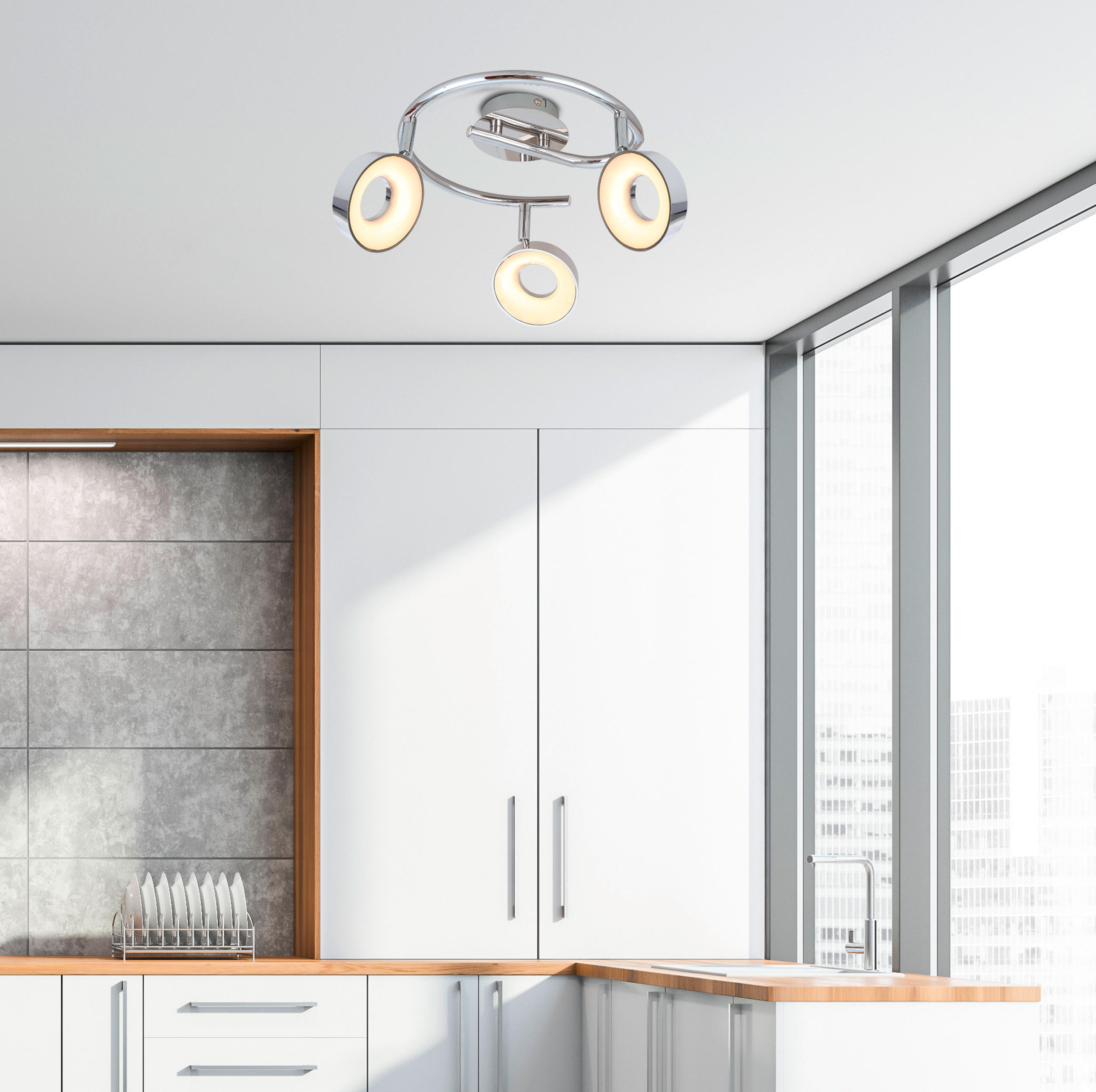 LED-SPOT Isla 40/40/19 cm   - kromfärg, Design, metall/plast (40/40/19cm)