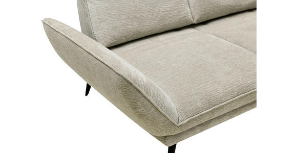 ECKSOFA Beige Mikrofaser  - Beige/Schwarz, Design, Textil/Metall (325/85/109-170cm) - Novel