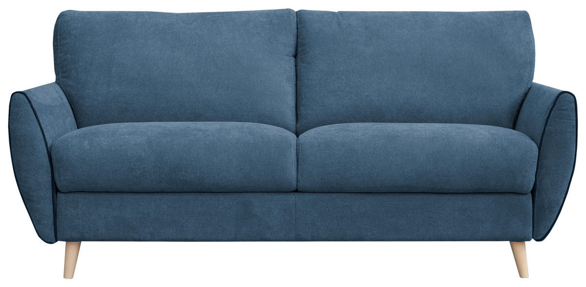 Canapea Extensibilă, lemn, metal, plastic, textil, material pe bază de lemn, albastru - albastru, Modern, plastic/lemn (192/95/100cm) - Novel