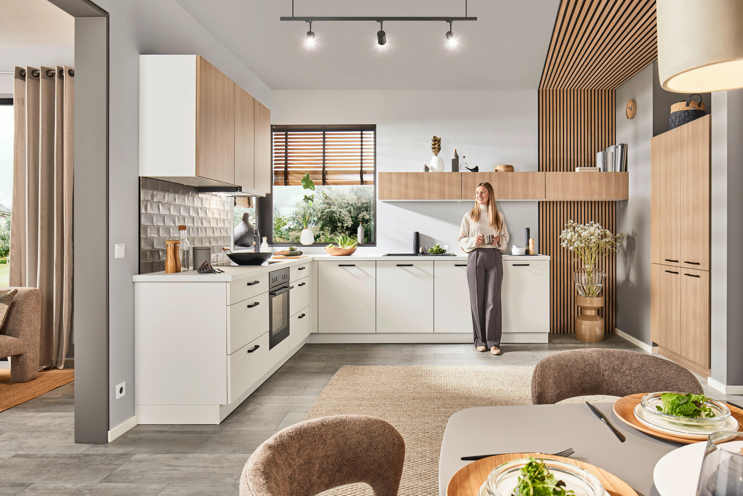 EINBAUKÜCHE   - Weiß, Design, Holzwerkstoff - Dieter Knoll
