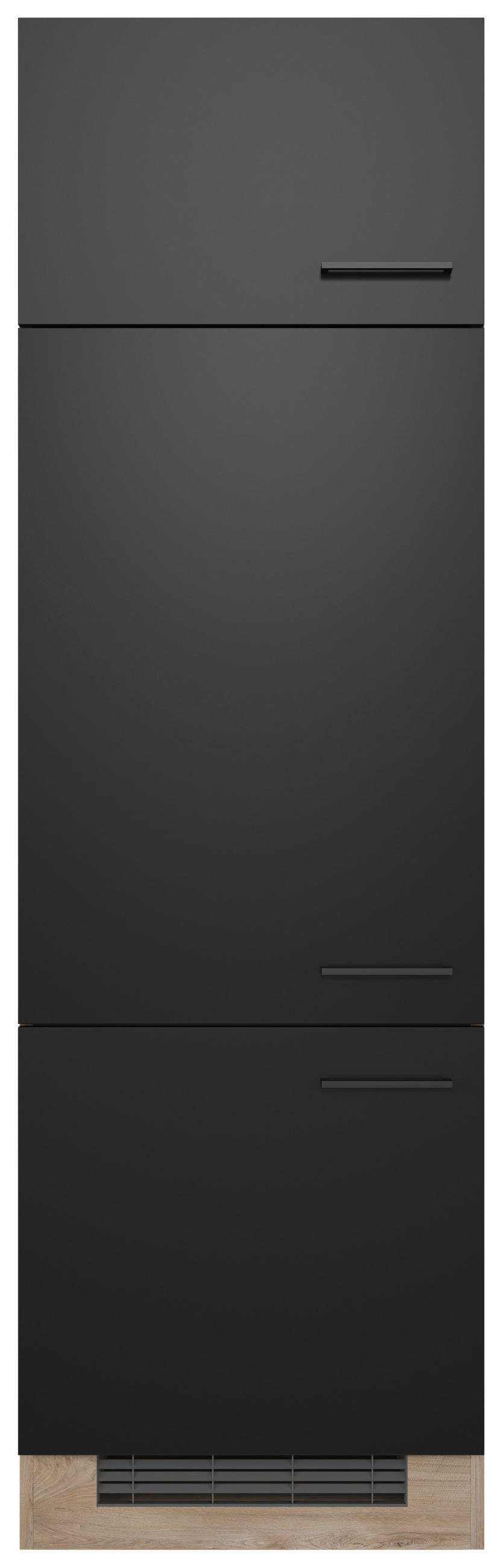 GERÄTEUMBAUSCHRANK 60/200/57 cm  in Schwarz, Eichefarben  - Eichefarben/Schwarz, KONVENTIONELL, Holzwerkstoff/Metall (60/200/57cm) - FlexWell