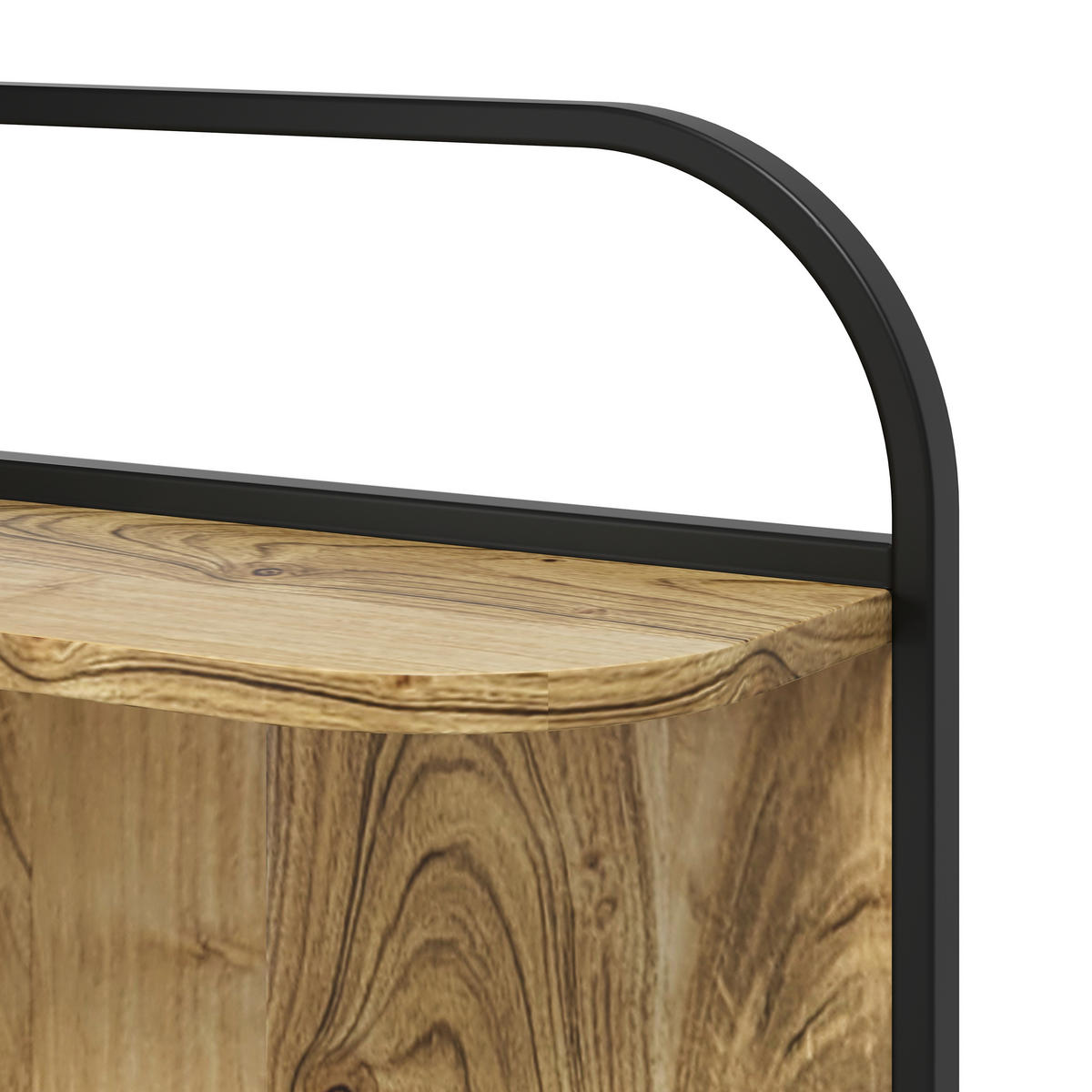 REGÁL DO KÚPEĽNE, prírodná farba, čierna, 51/81/20 cm - čierna/prírodná farba, Natur, kov/drevo (51/81/20cm) - Livetastic