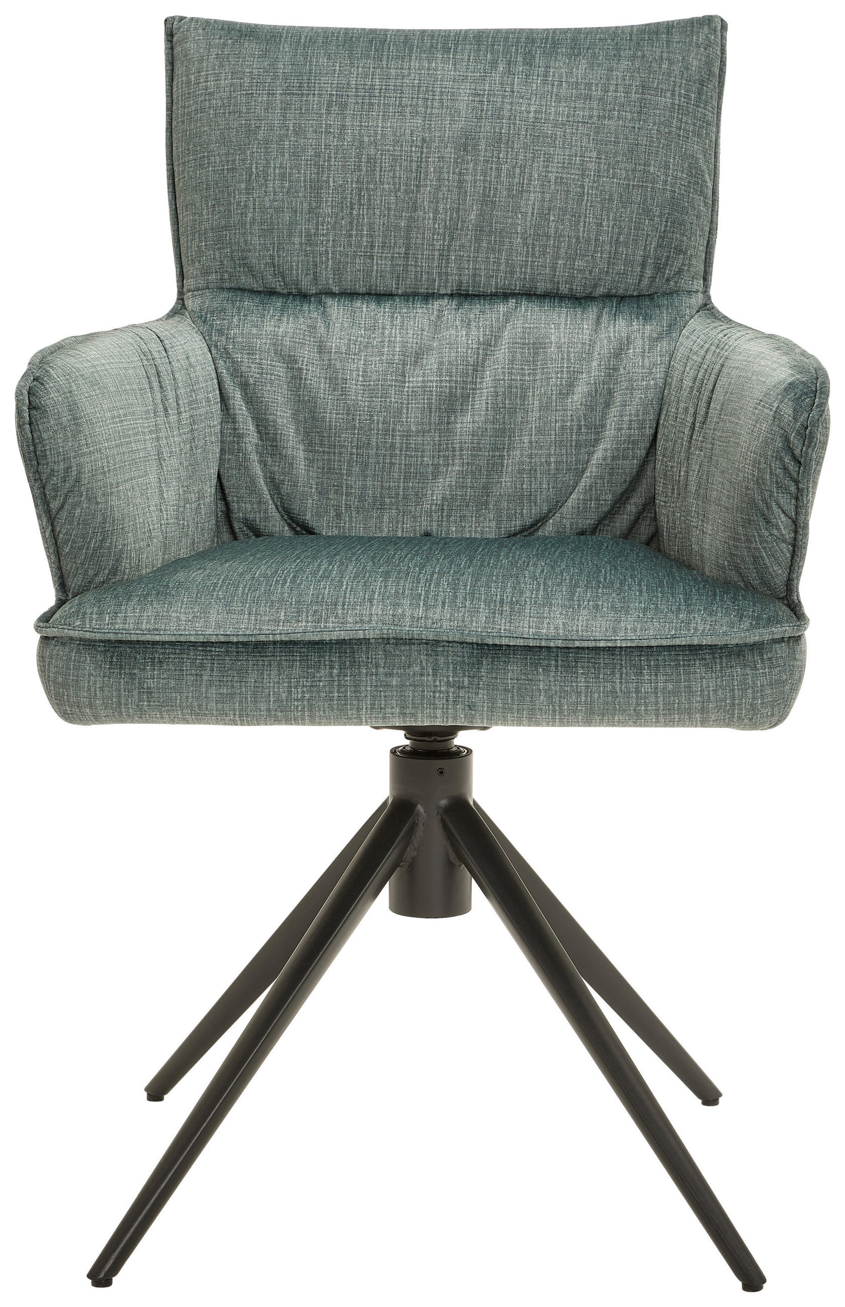 ARMLEHNSTUHL  in Eisen Velours  - Salbeigrün/Schwarz, Design, Textil/Metall (58/91/62cm) - Dieter Knoll