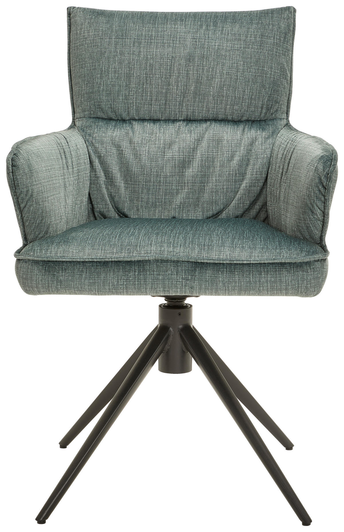 ARMLEHNSTUHL  in Eisen Velours  - Salbeigrün/Schwarz, Design, Textil/Metall (58/91/62cm) - Dieter Knoll