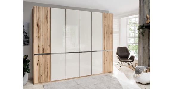 SCHLAFZIMMER Grau, Buchefarben - Buchefarben/Grau, Design, Glas/Holz (180/200cm) - Novel