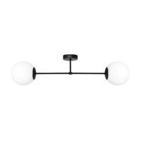 DECKENLEUCHTE    76/76/21 cm  - Schwarz, KONVENTIONELL, Glas/Metall (76/76/21cm)