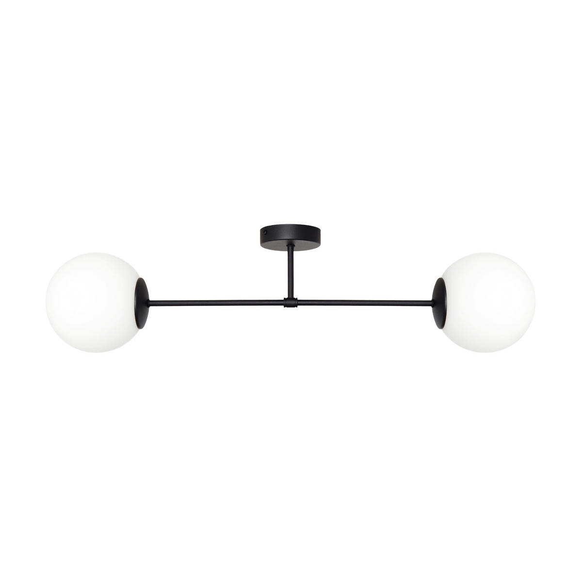 DECKENLEUCHTE    76/76/21 cm  - Schwarz, KONVENTIONELL, Glas/Metall (76/76/21cm)