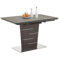 JEDILNA MIZA, barve nerjavečega jekla, temno siva  - barve nerjavečega jekla/temno siva, Design, kovina/leseni material (120-160/80/76cm) - Novel