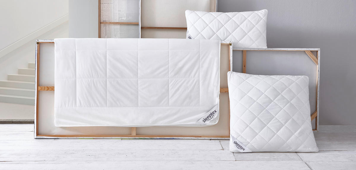 JASTUK PROŠIVENI 60/80 cm   SQUARE  - bijela, Basics, tekstil (60/80cm) - Sleeptex