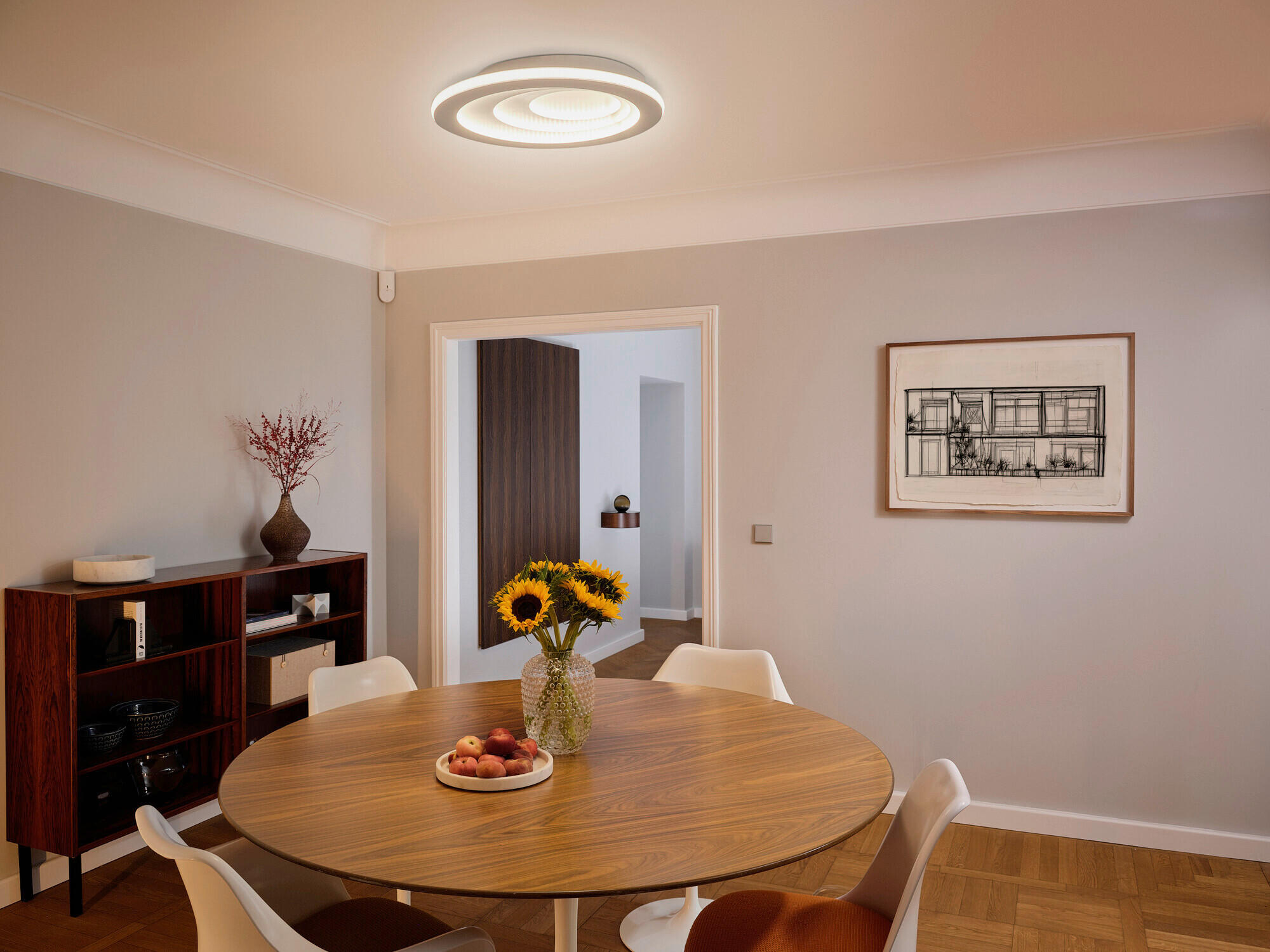 LED-DECKENLEUCHTE Orbis Spiral Round 50,6/5,6 cm   - Weiß, Design, Kunststoff/Metall (50,6/5,6cm) - Osram