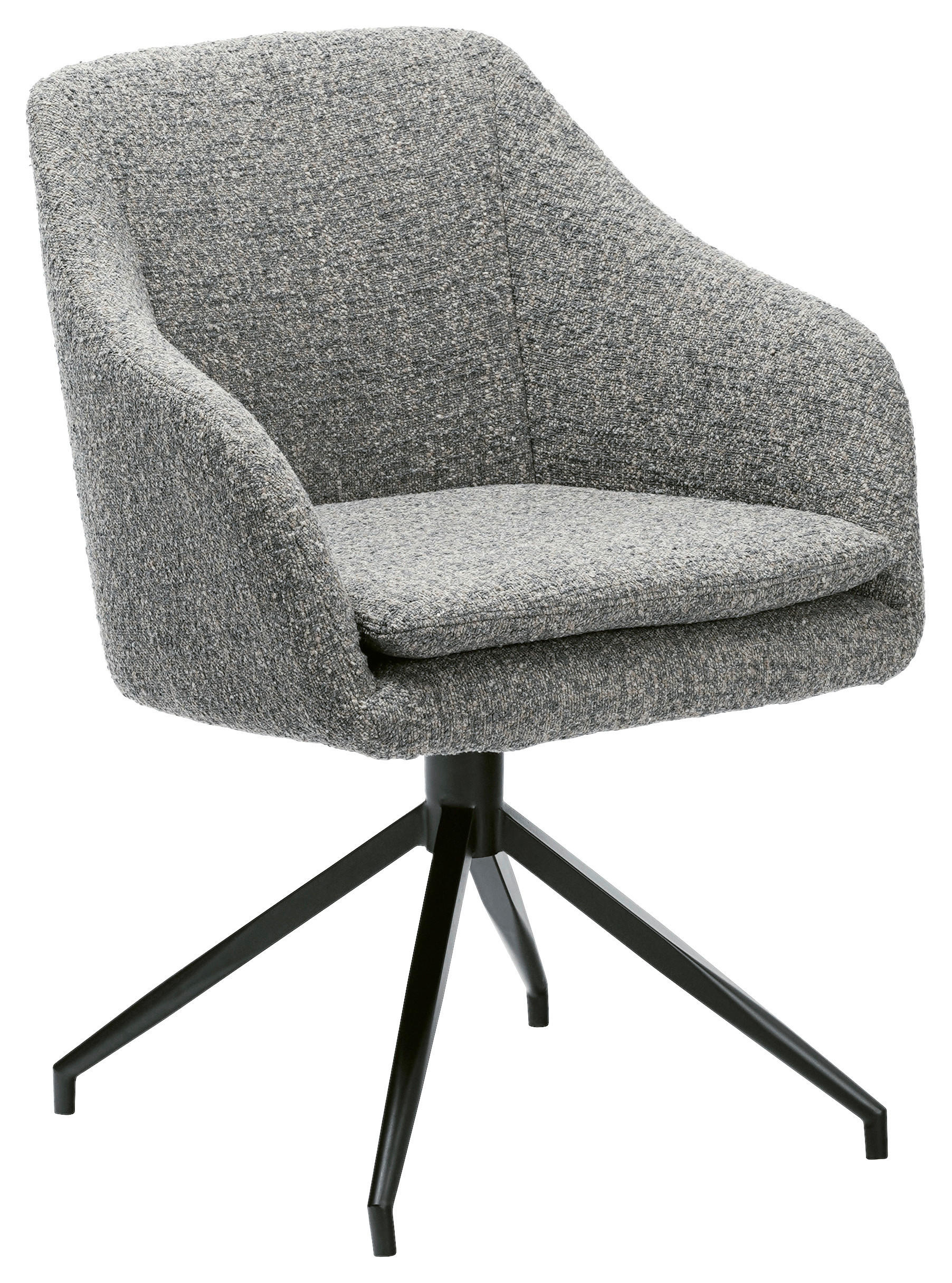 ARMLEHNSTUHL  in Eisen Webstoff  - Blaugrau/Schwarz, Design, Textil/Metall (61/83/61.5cm) - Cassando