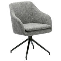 ARMLEHNSTUHL  in Eisen Webstoff  - Blaugrau/Schwarz, Design, Textil/Metall (61/83/61.5cm) - Cassando