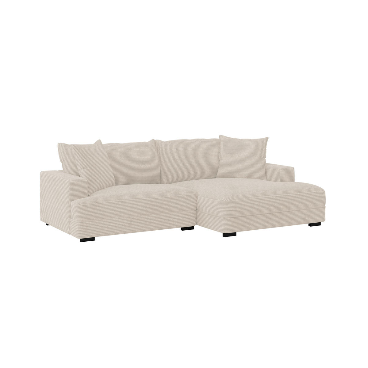 ECKSOFA Beige Cord  - Beige/Schwarz, MODERN, Textil (265/180cm) - P & B
