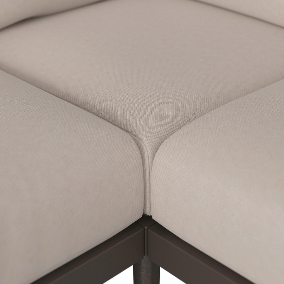 LOUNGEGARNITUR  230/230 cm  Akazie massiv Aluminium  - Taupe/Beige, Natur, Holz/Textil (230/230cm) - Amatio