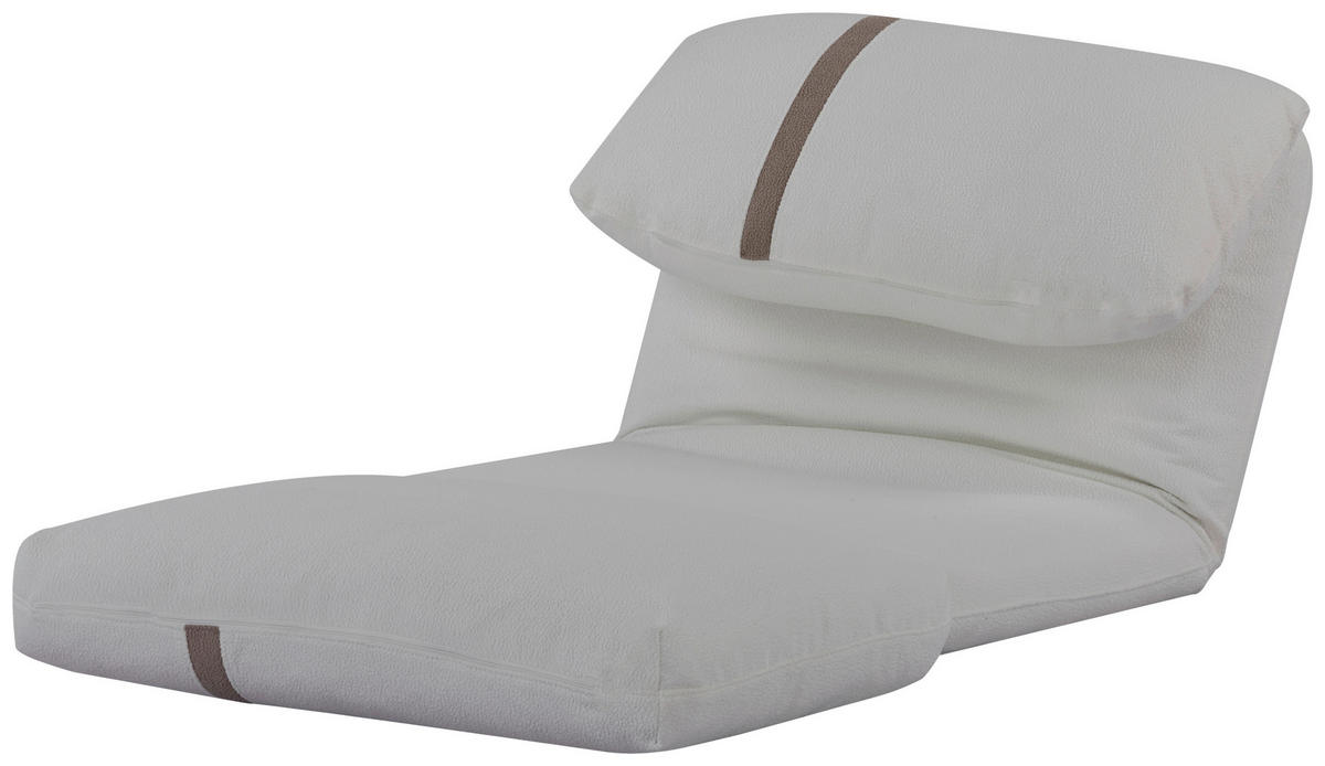 SCHLAFSESSEL Webstoff Weiß    - Hellbraun/Weiß, MODERN, Textil (78/58/82cm) - Livetastic