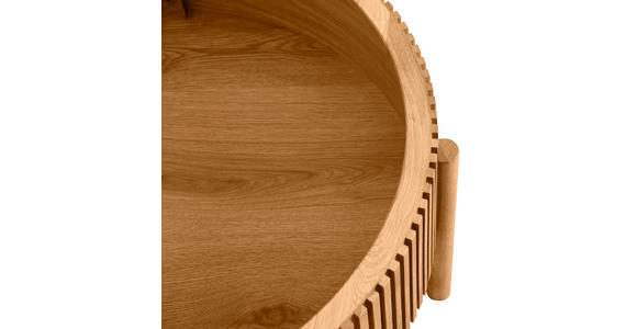 COUCHTISCH Eiche furniert, massiv 75/75/42 cm rund Naturfarben - Eichefarben/Naturfarben, Natur, Holz/Holzwerkstoff (75/75/42cm) - Waldwelt
