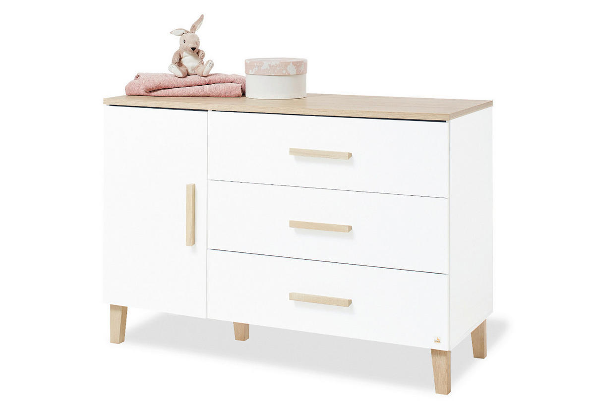 BABYZIMMER LUMI  - Eichefarben/Weiß, Basics, Holzwerkstoff - Pinolino