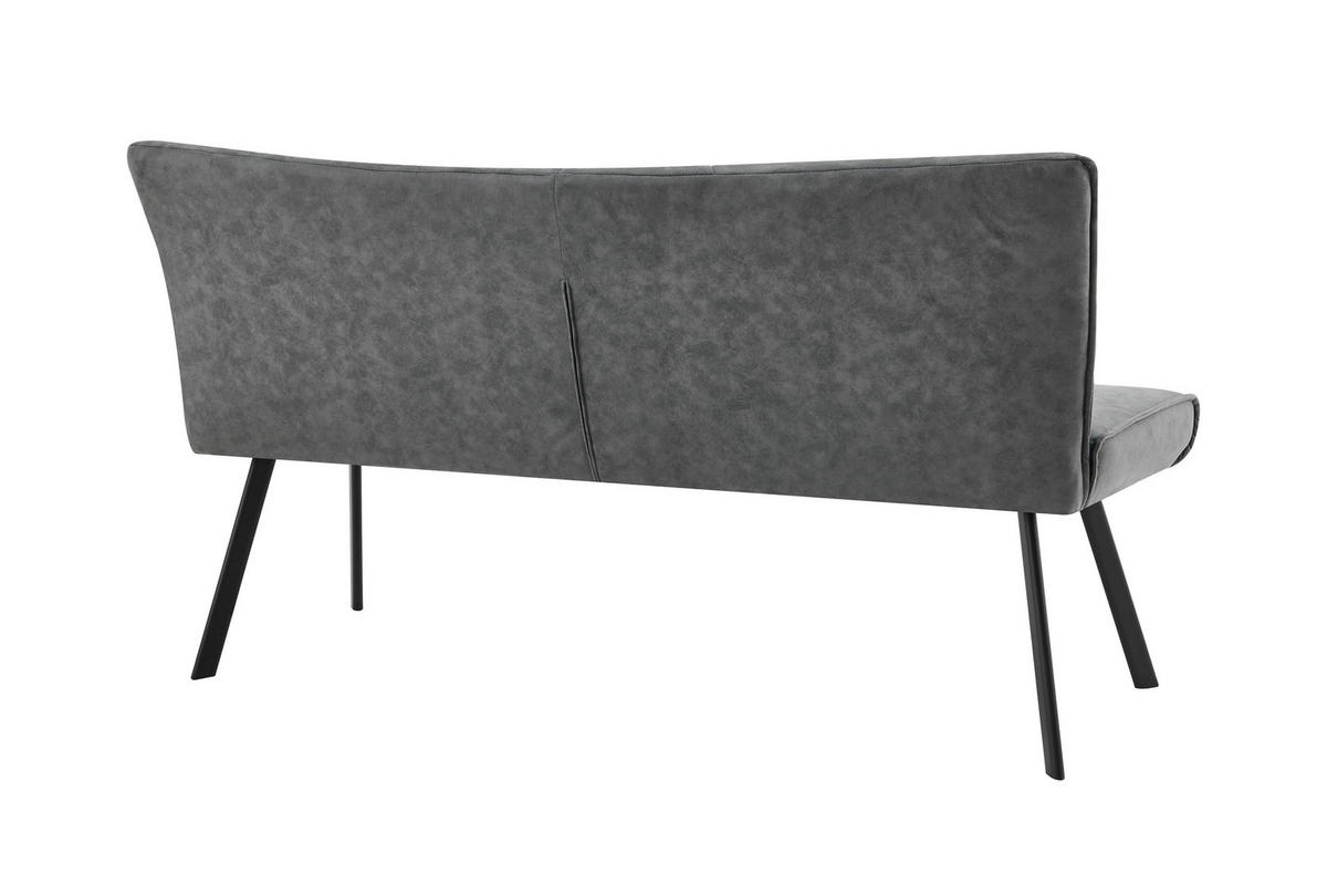 STUHL-SET  in Stahl Mikrofaser  - Anthrazit, MODERN, Textil/Metall (161/90/63cm) - MID.YOU