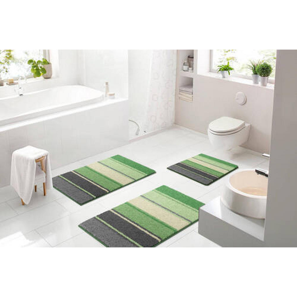 Thumbnail - Grund Badteppich Summertime, Grün, Textil, Streifen, rechteckig, 60x90 cm, Oeko-Tex® Standard 100, Made in Europe, für F...