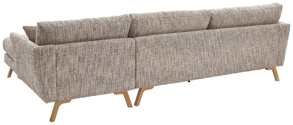 ECKSOFA Beige Webstoff  - Eichefarben/Beige, KONVENTIONELL, Holz/Textil (293/160cm) - SetOne by Musterring