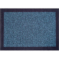 FUSSMATTE 40/60 cm Herringbone  - Blau/Schwarz, KONVENTIONELL, Kunststoff/Textil (40/60cm) - Grund