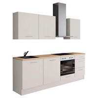 KÜCHENLEERBLOCK 230 cm   in Magnolie  - Edelstahlfarben/Eichefarben, Design, Holzwerkstoff/Metall (230cm) - Impuls