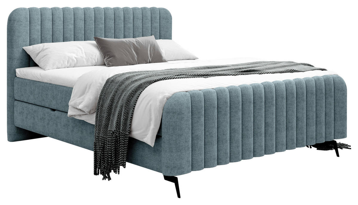 BOXBETT 140/200 cm  in Petrol  - Petrol/Schwarz, MODERN, Holz/Holzwerkstoff (140/200cm) - MID.YOU