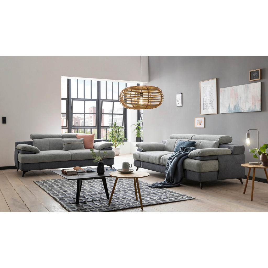 Thumbnail - Livetastic 2-Sitzer-Sofa, Hellgrau, Dunkelgrau, Textil, 205x80x104 cm, Made in EU, Rücken echt, Armteil links, rechts, W...
