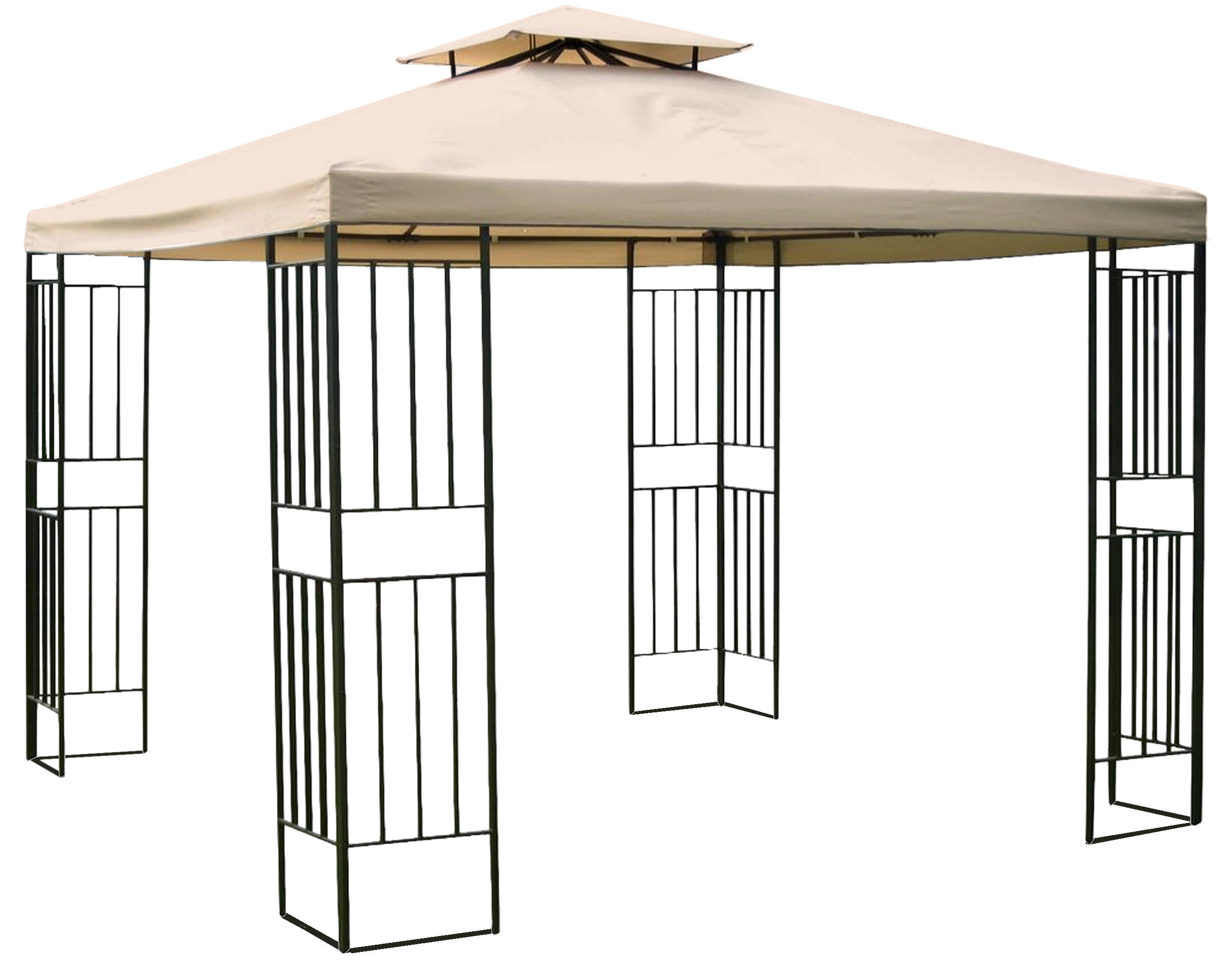 PAVILLON 300/260/300 cm Stahl  - Beige/Schwarz, Basics, Kunststoff/Metall (300/260/300cm) - Gardenson