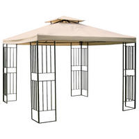 PAVILLON 300/260/300 cm Stahl  - Beige/Schwarz, Basics, Kunststoff/Metall (300/260/300cm) - Gardenson