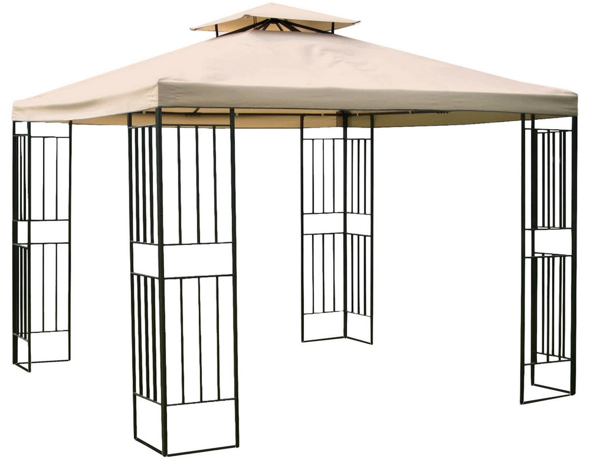 PAVILLON 300/260/300 cm Stahl  - Beige/Schwarz, Basics, Kunststoff/Metall (300/260/300cm) - Gardenson