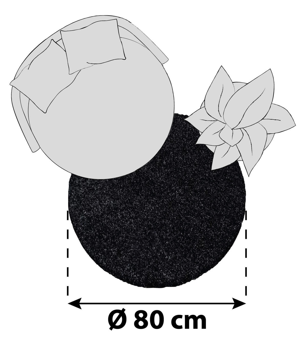 KOBEREC S VYSOKÝM VLASEM, 80 cm antracitová - antracitová, Konvenční, textil (80cm) - Novel