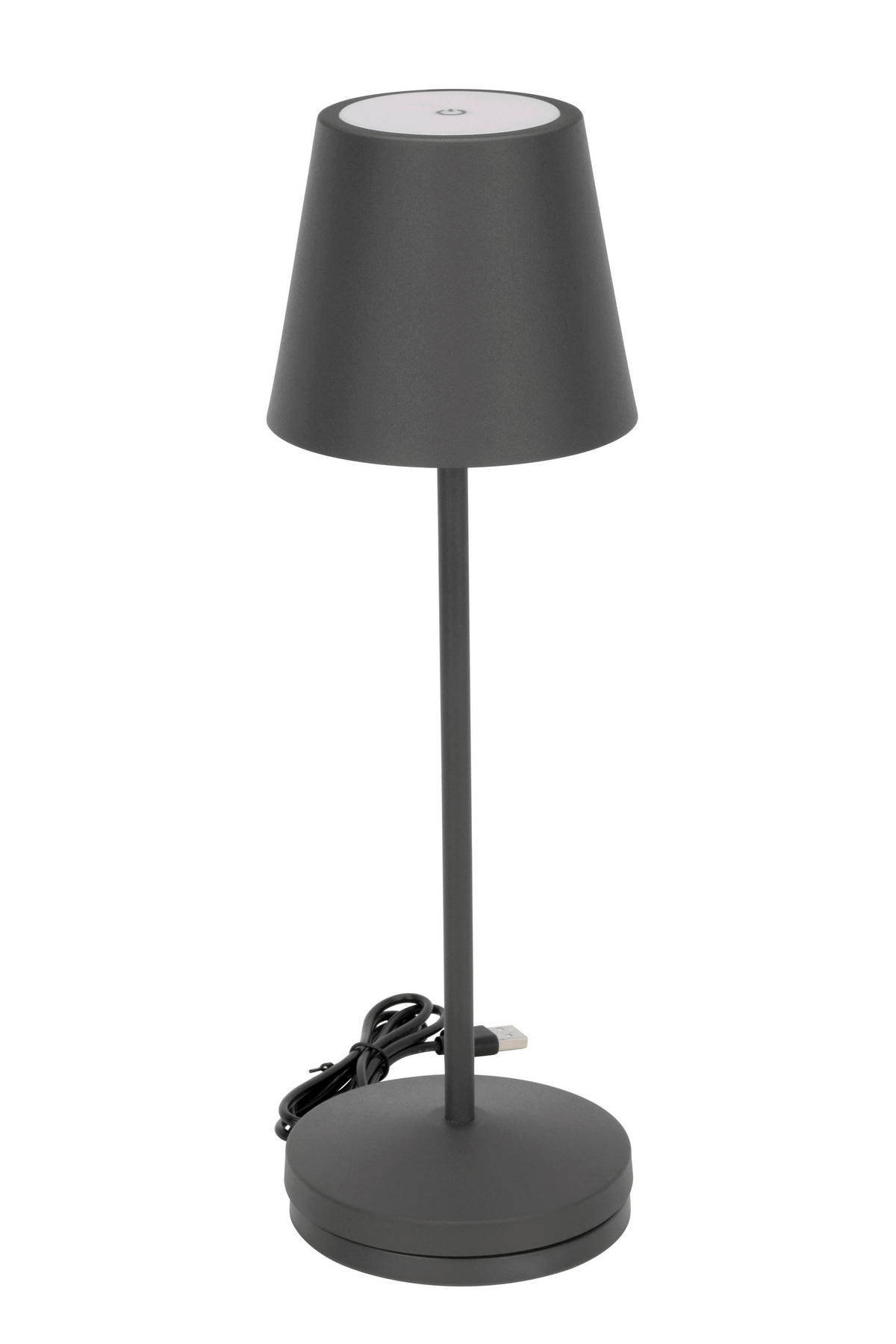 STOLNÍ LAMPA NA BATERIE 11/35 cm - šedá, Konvenční, kov (11/35cm) - Novel