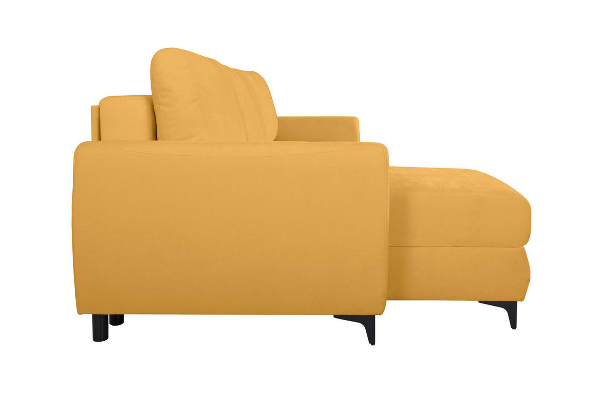 ECKSOFA Moli Gelb  - Gelb/Schwarz, Design, Textil/Metall (236/148cm) - MID.YOU