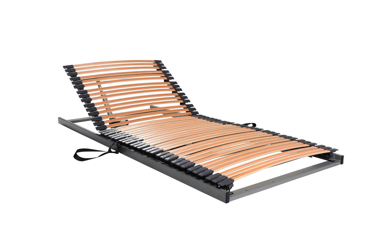 LATTENROST 90/200 cm Kopfteil, Fußteil verstellbar, Birke  - Graphitfarben/Naturfarben, MODERN, Holz/Metall (90/200cm) - Sembella