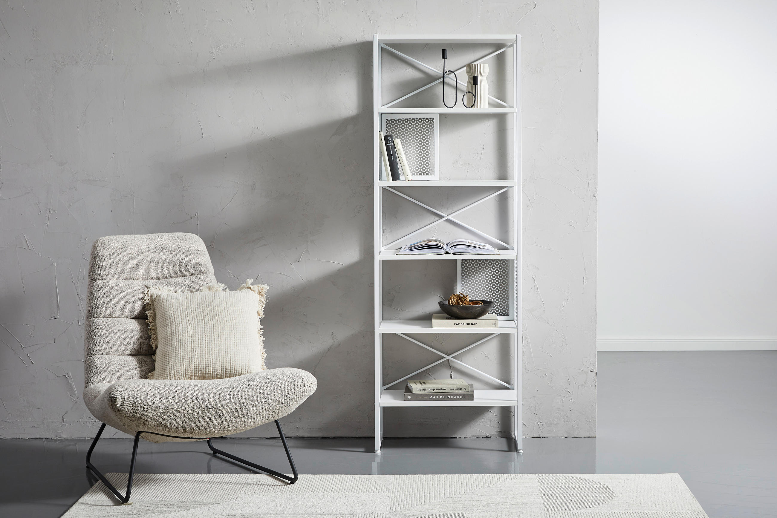 REGAL Weiß  - Weiß, MODERN, Holzwerkstoff/Metall (64/180/31cm) - Novel